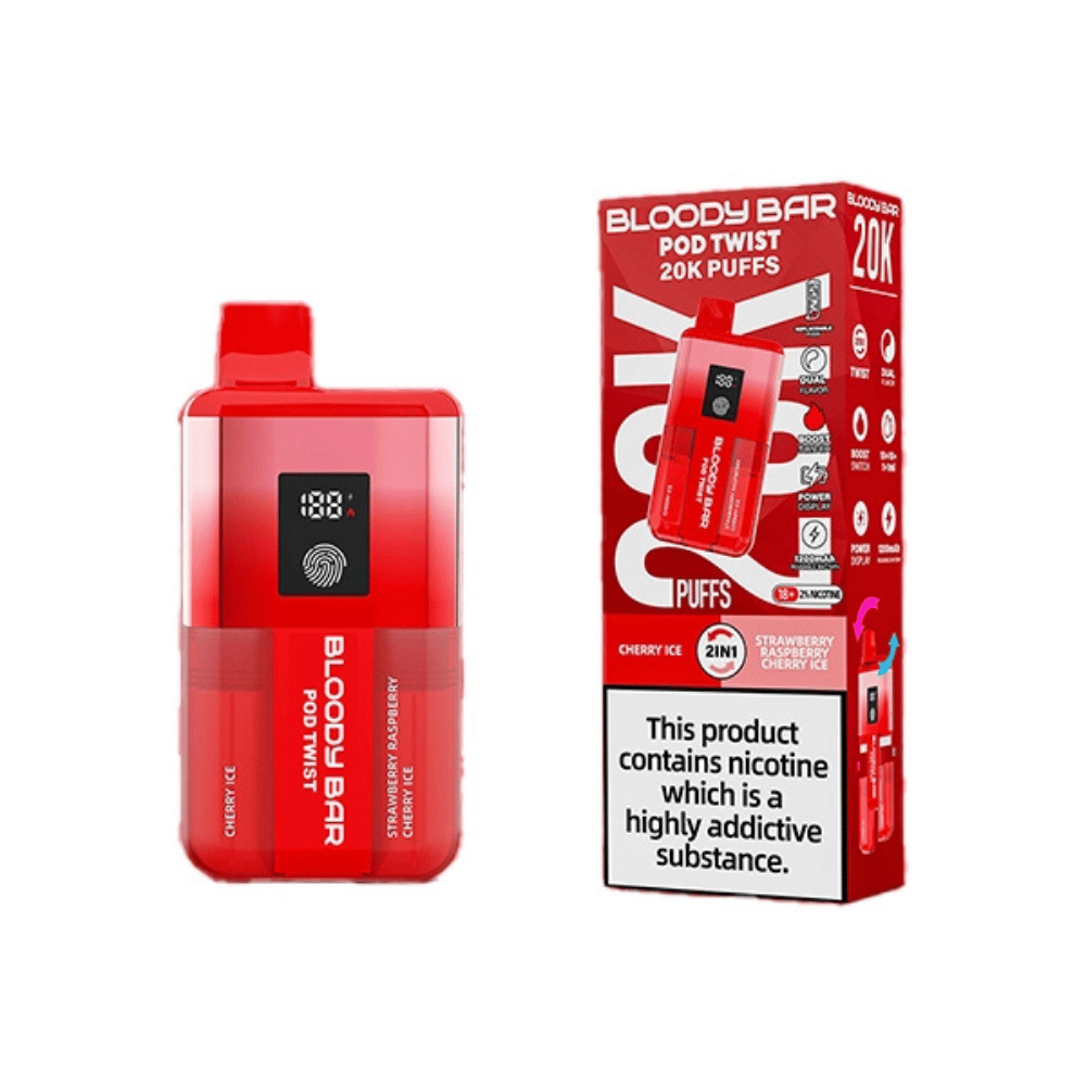 Bloody Bar 20K Pod Twist Cherry Ice Strawberry Raspberry Cherry Ice prefilled pod vape kit