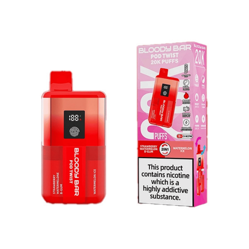 Bloody Bar 20K Pod Twist Strawberry Watermelon B-gum Watermelon Ice prefilled pod vape kit