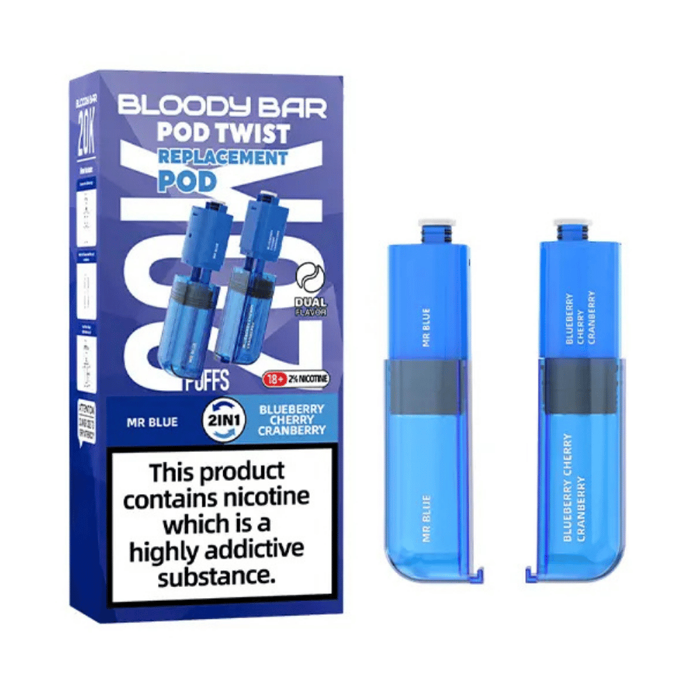 Bloody Bar 20K Pod Twist Mr Blue Blueberry Cherry Cranberry prefilled pod vape kit