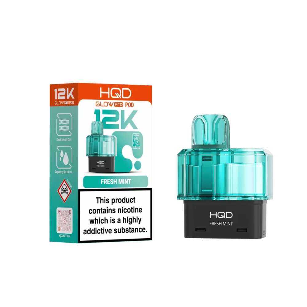 HQD Glow Pro 12K Fresh Mint prefilled pod vape kit