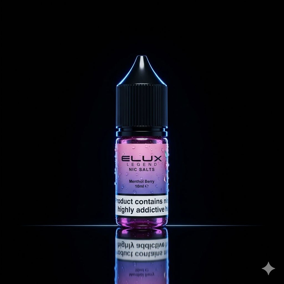 Elux Legend Nic Salt e-liquid range — 60 flavours in 10 mg and 20 mg strengths for UK pod kits and refillables