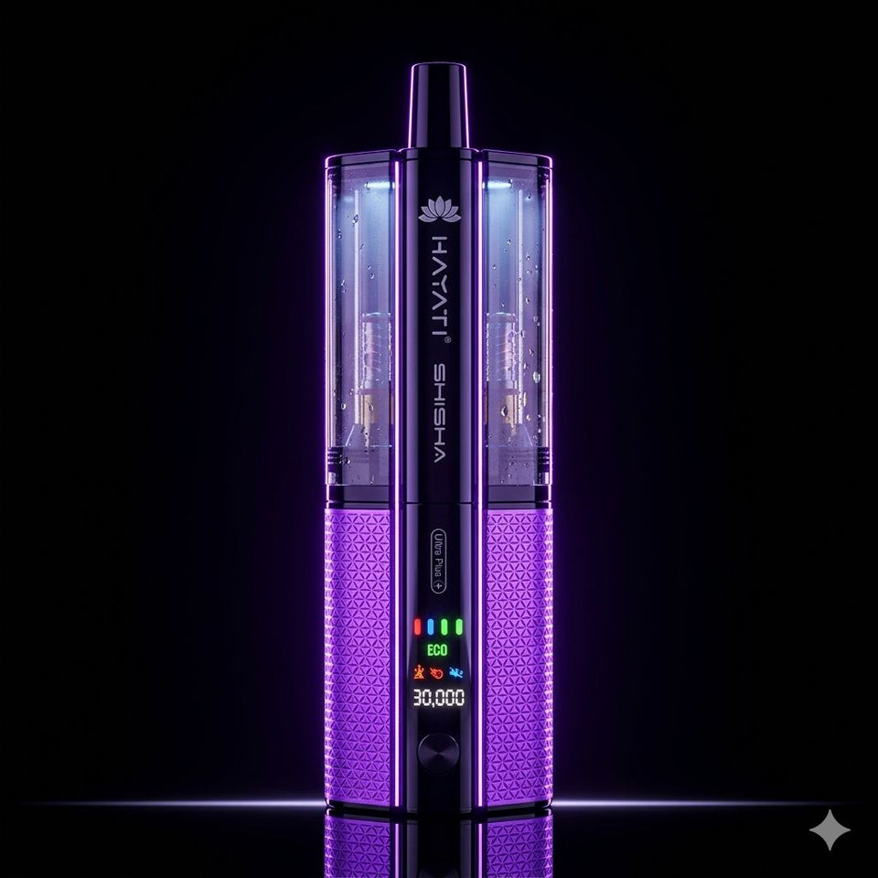 Hayati Pro Ultra Plus Shisha 30,000 puff disposable vape — premium shisha-style flavour profiles, UK MHRA notified