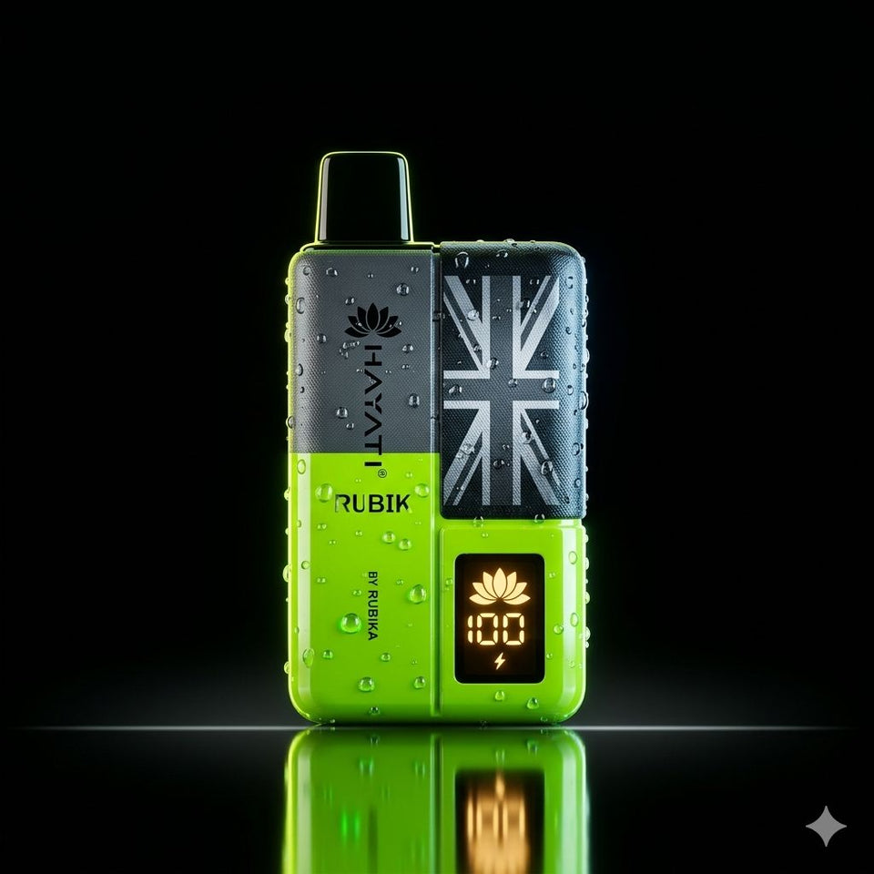 Hayati Rubik 7000 puff disposable vape — geometric pod-kit design with premium flavour delivery