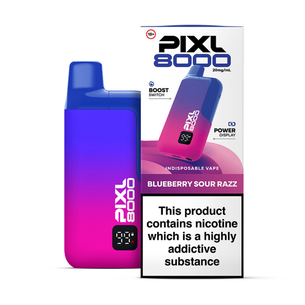 PIXL 8000 Blueberry Sour Razz prefilled pod vape kit