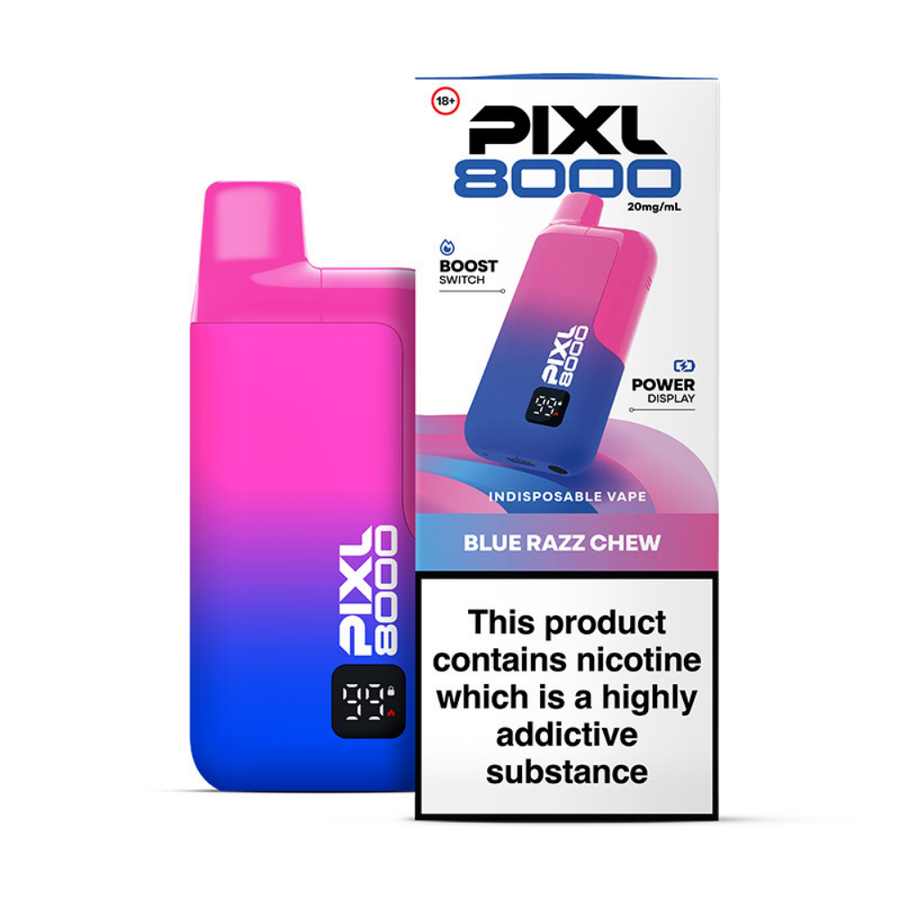PIXL 8000 Blue Razz Chew prefilled pod vape kit