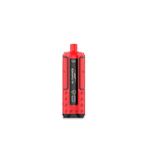 Al Fakher 30K HyperMax Cherry Ice prefilled pod kit with dark red and ice-blue design