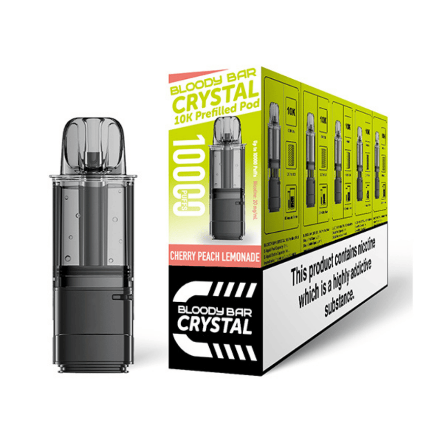 Bloody Bar Crystal 10K Cherry Peach Lemonade prefilled pod vape kit