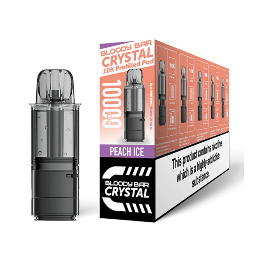 Bloody Bar Crystal 10K Peach Ice prefilled pod vape kit
