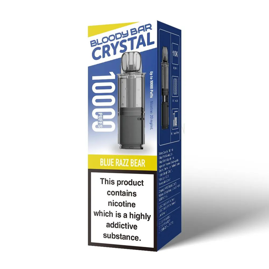 Bloody Bar Crystal 10K Blue Razz Bear prefilled pod vape kit