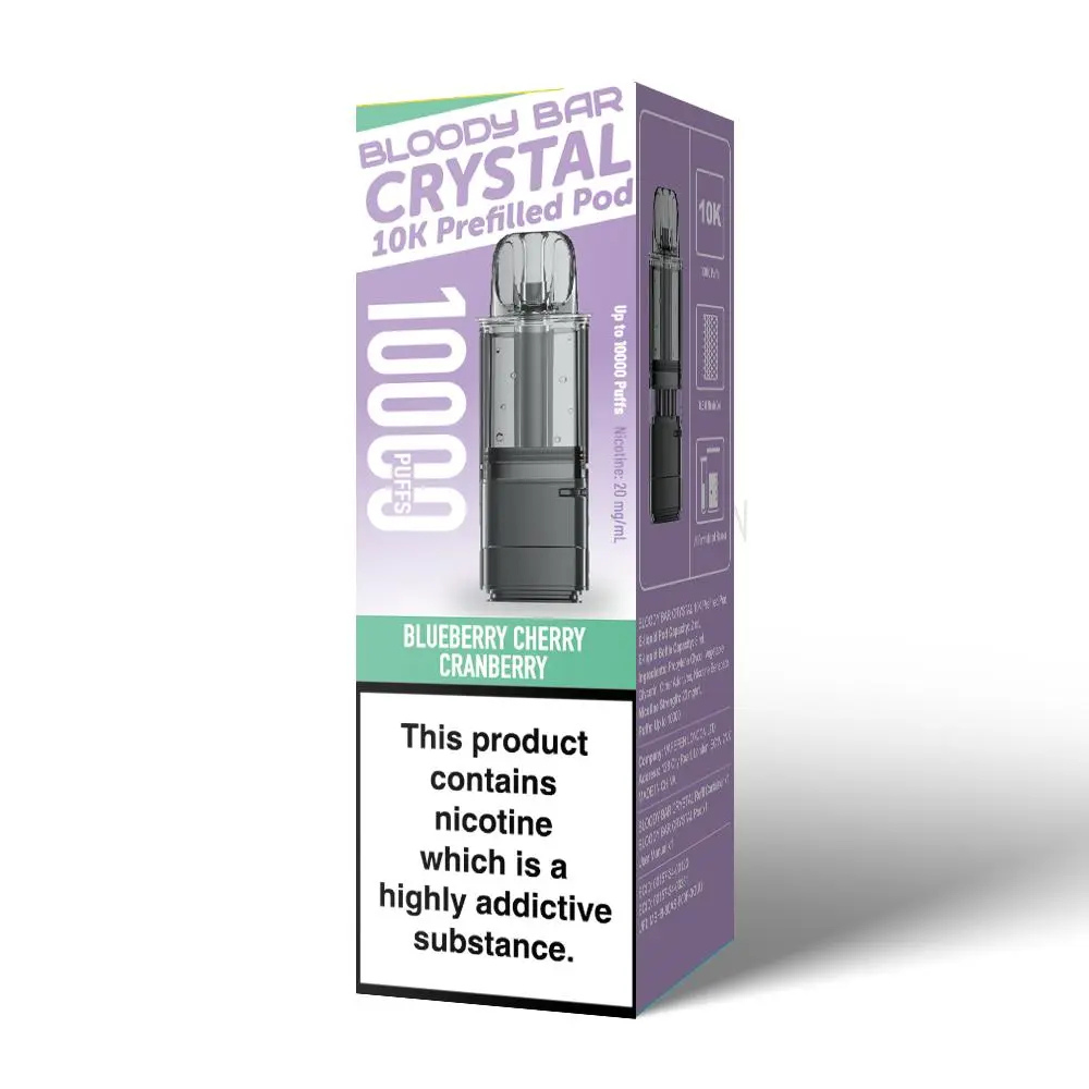 Bloody Bar Crystal 10K Blueberry Cherry Cranberry prefilled pod vape kit