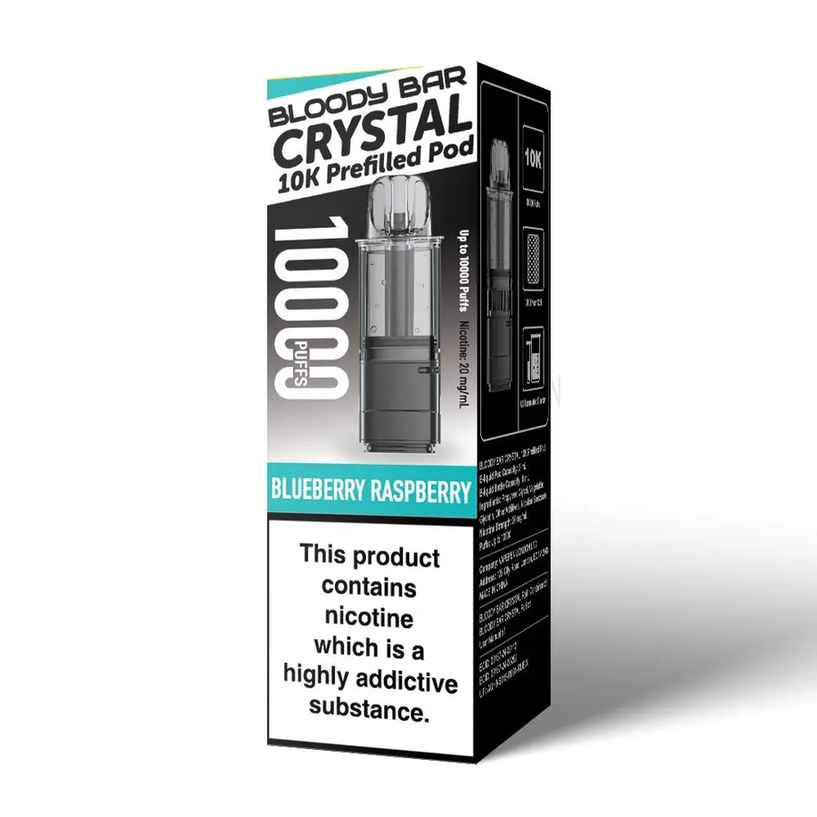 Bloody Bar Crystal 10K Blueberry Raspberry prefilled pod vape kit