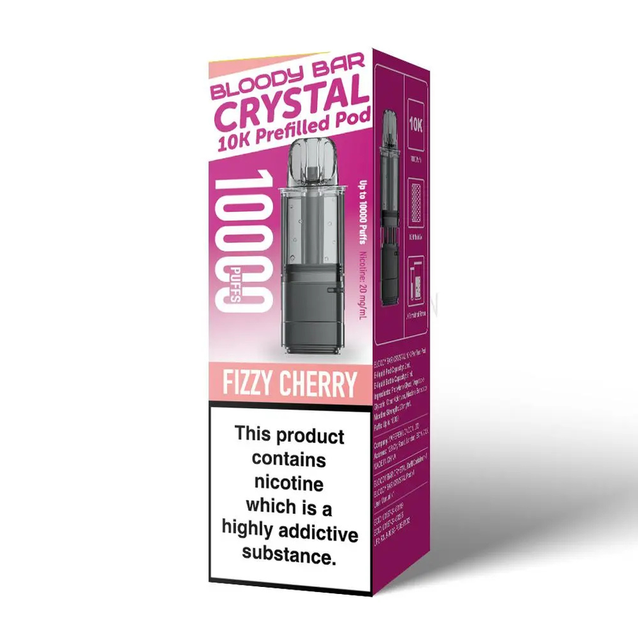 Bloody Bar Crystal 10K Fizzy Cherry prefilled pod vape kit