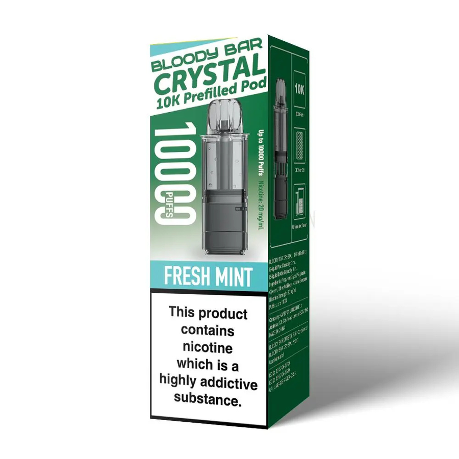 Bloody Bar Crystal 10K Fresh Mint prefilled pod vape kit