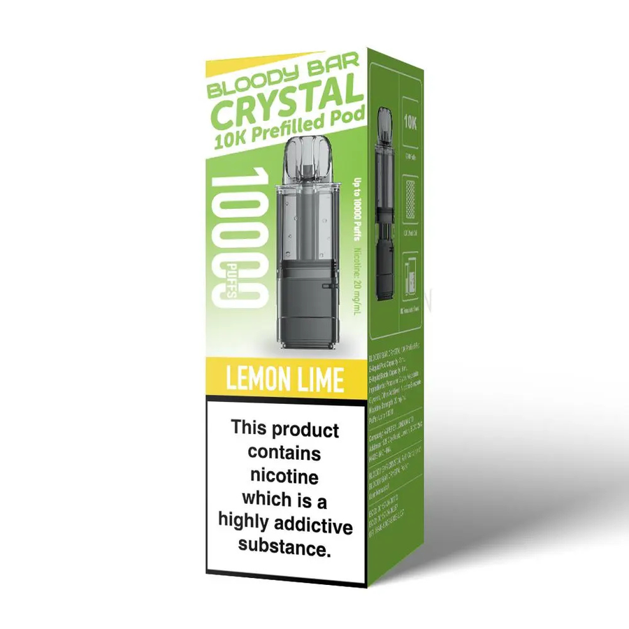 Bloody Bar Crystal 10K Lemon Lime prefilled pod vape kit