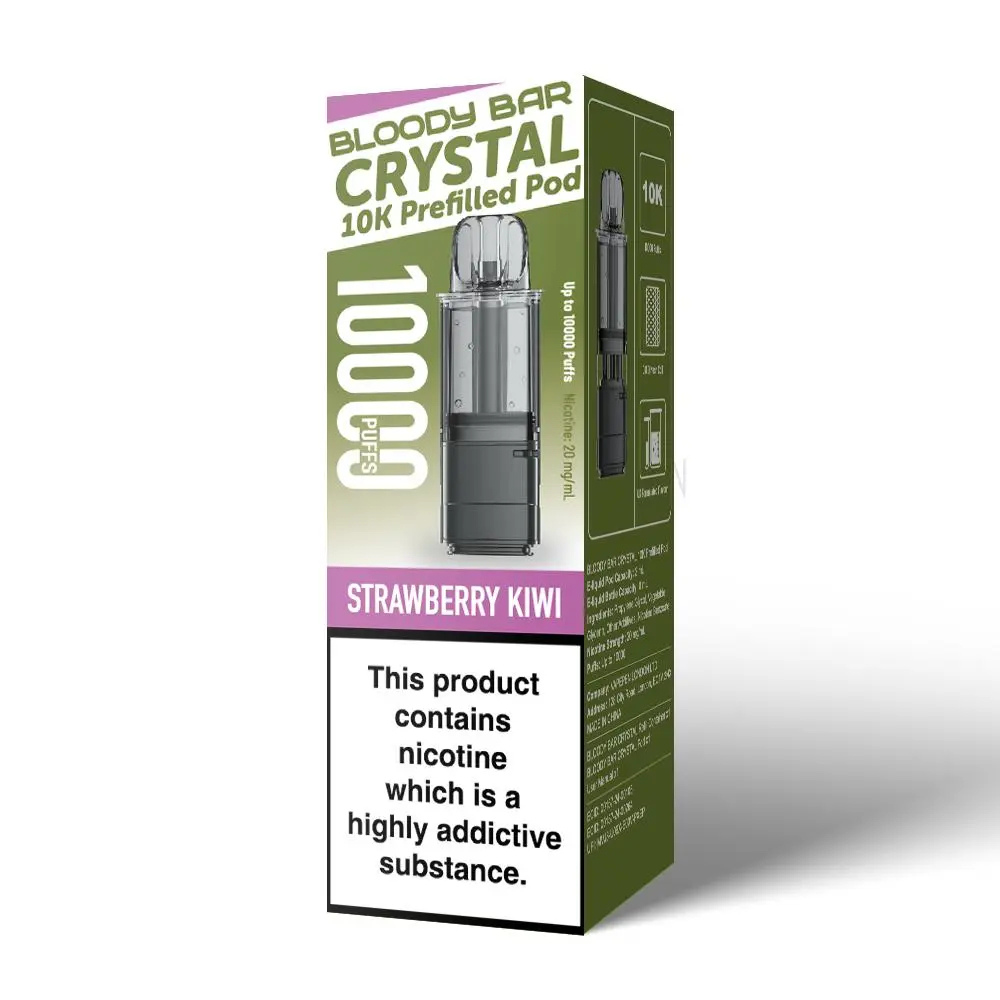 Bloody Bar Crystal 10K Strawberry Kiwi prefilled pod vape kit