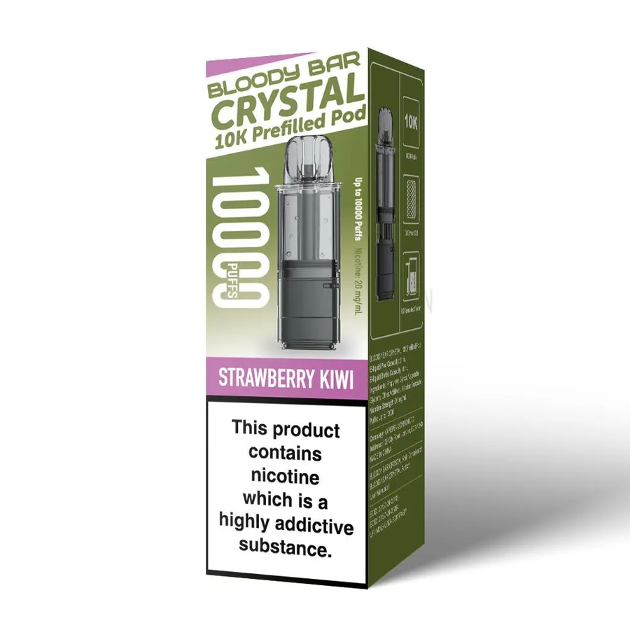 Bloody Bar Crystal 10K Strawberry Kiwi prefilled pod vape kit