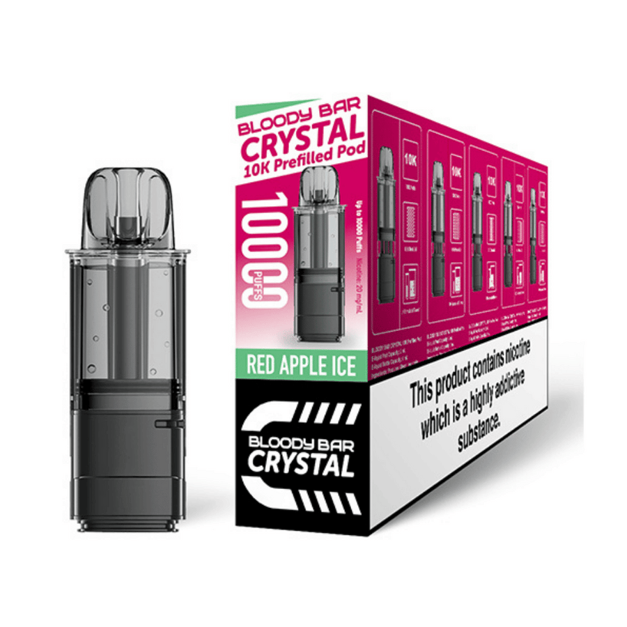 Bloody Bar Crystal 10K Red Apple Ice prefilled pod vape kit