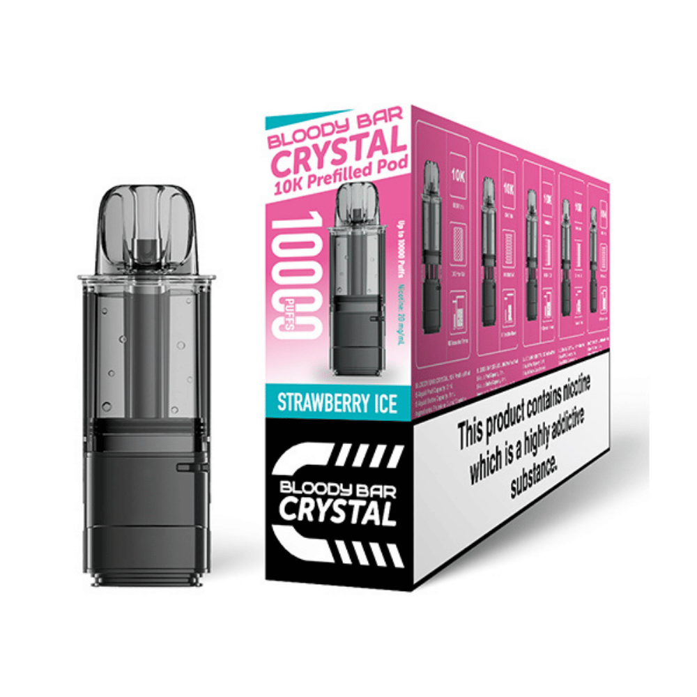 Bloody Bar Crystal 10K Strawberry Ice prefilled pod vape kit