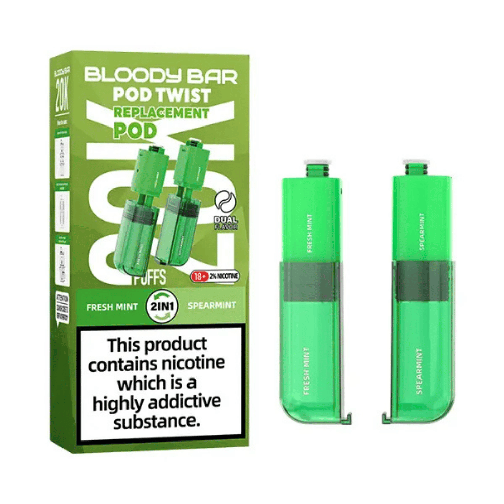 Bloody Bar 20K Pod Twist Fresh Mint Spearmint prefilled pod vape kit