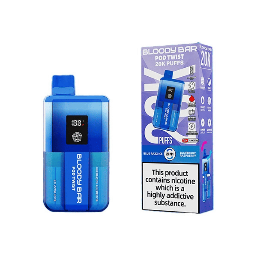 Bloody Bar 20K Pod Twist Blue Razz Ice Blueberry Raspberry prefilled pod vape kit