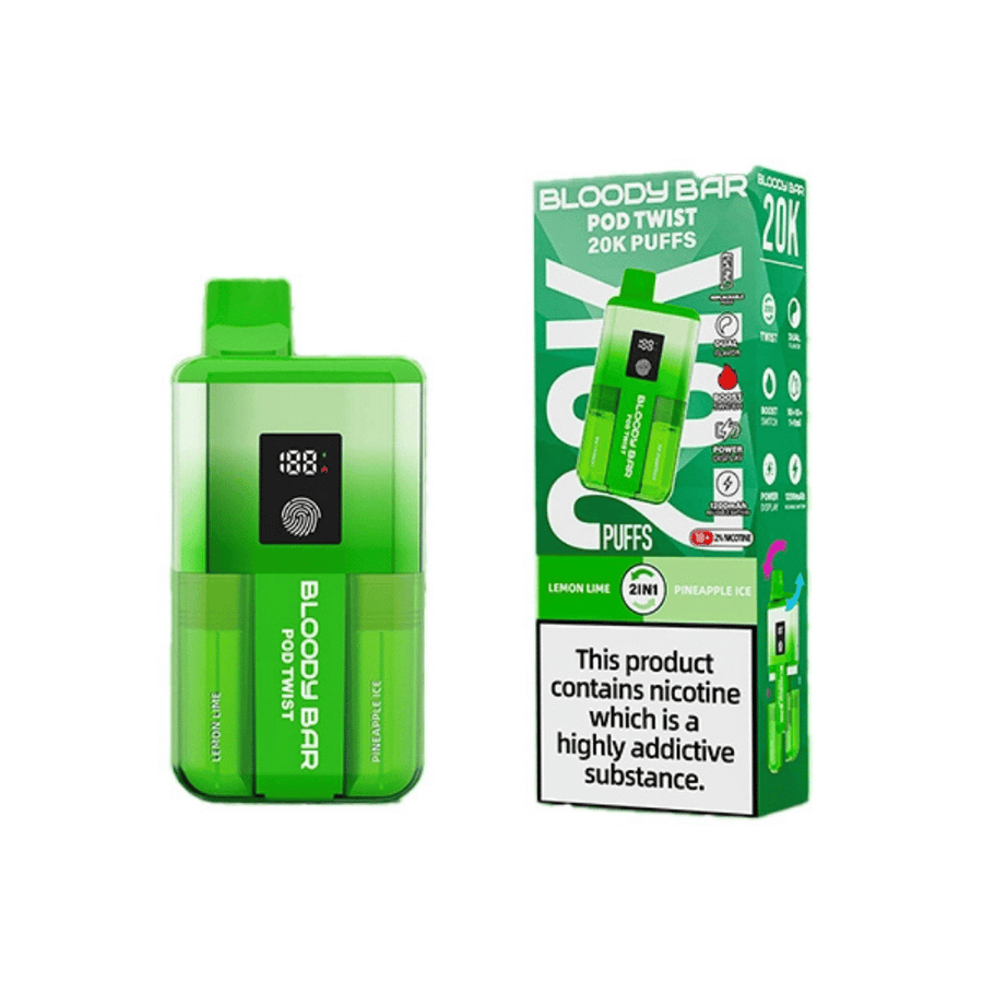 Bloody Bar 20K Pod Twist Lemon Lime Pineapple Ice prefilled pod vape kit