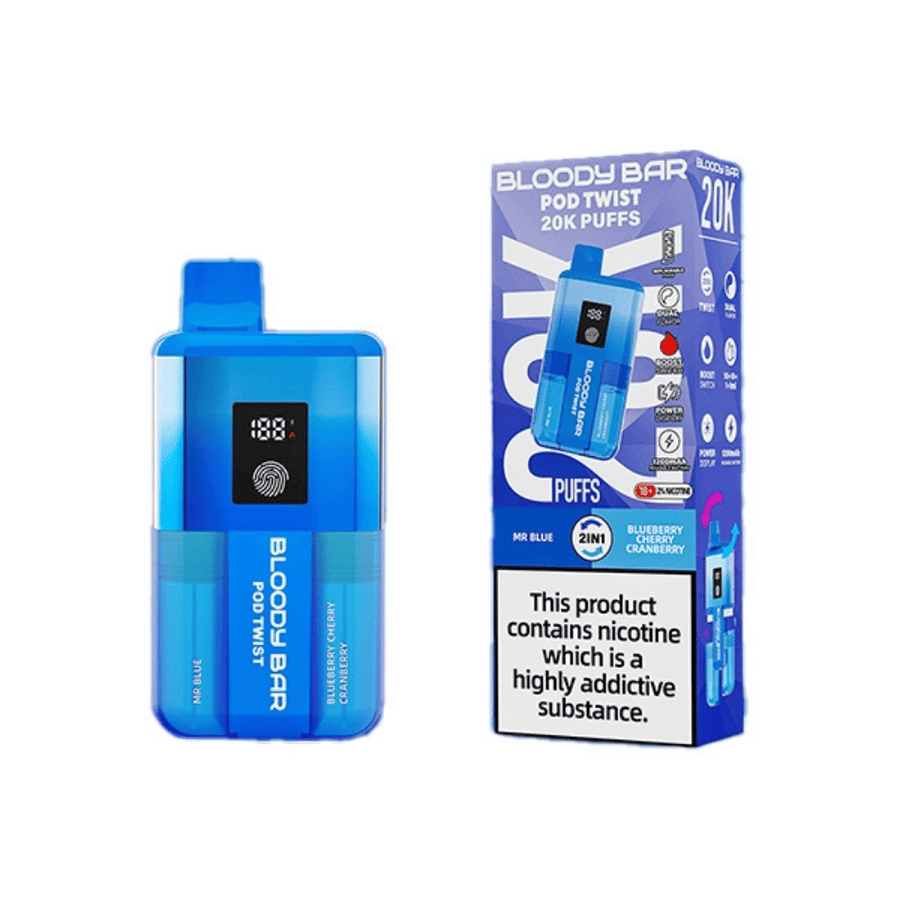 Bloody Bar 20K Pod Twist Mr Blue Blueberry Cherry Cranberry prefilled pod vape kit