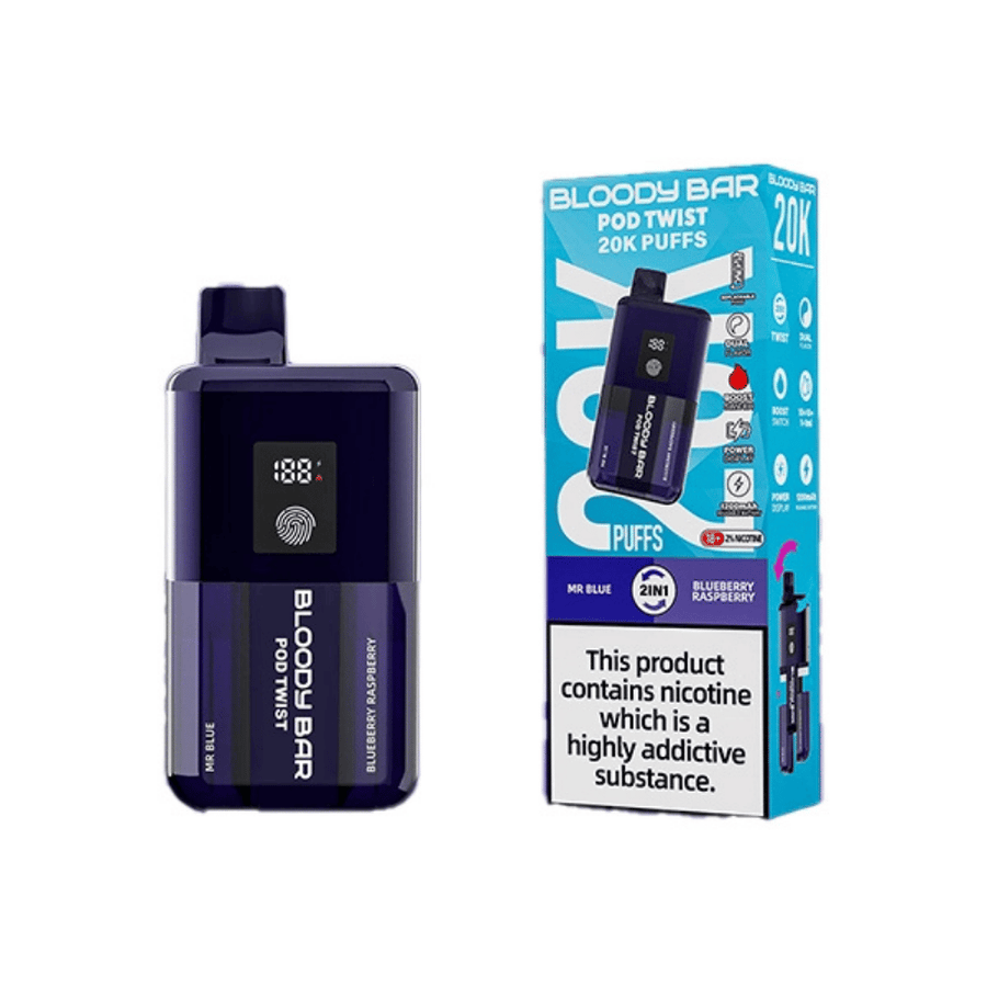 Bloody Bar 20K Pod Twist Mr Blue Blueberry Raspberry prefilled pod vape kit