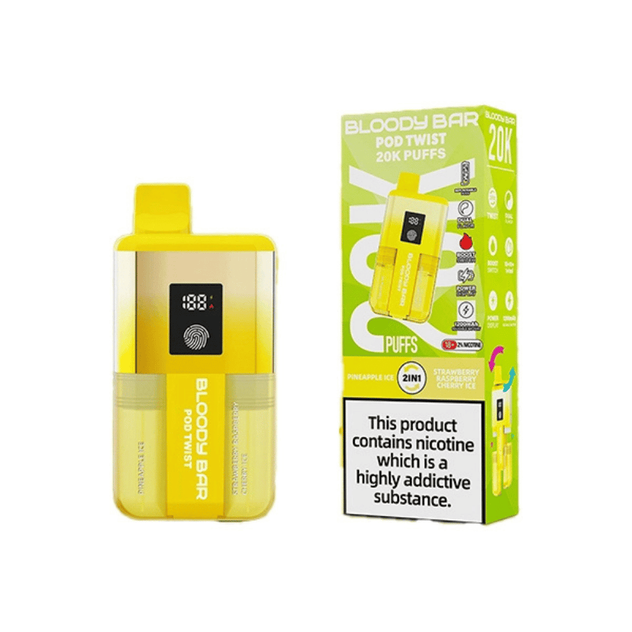 Bloody Bar 20K Pod Twist Pineapple Ice Strawberry Raspberry Cherry Ice prefilled pod vape kit