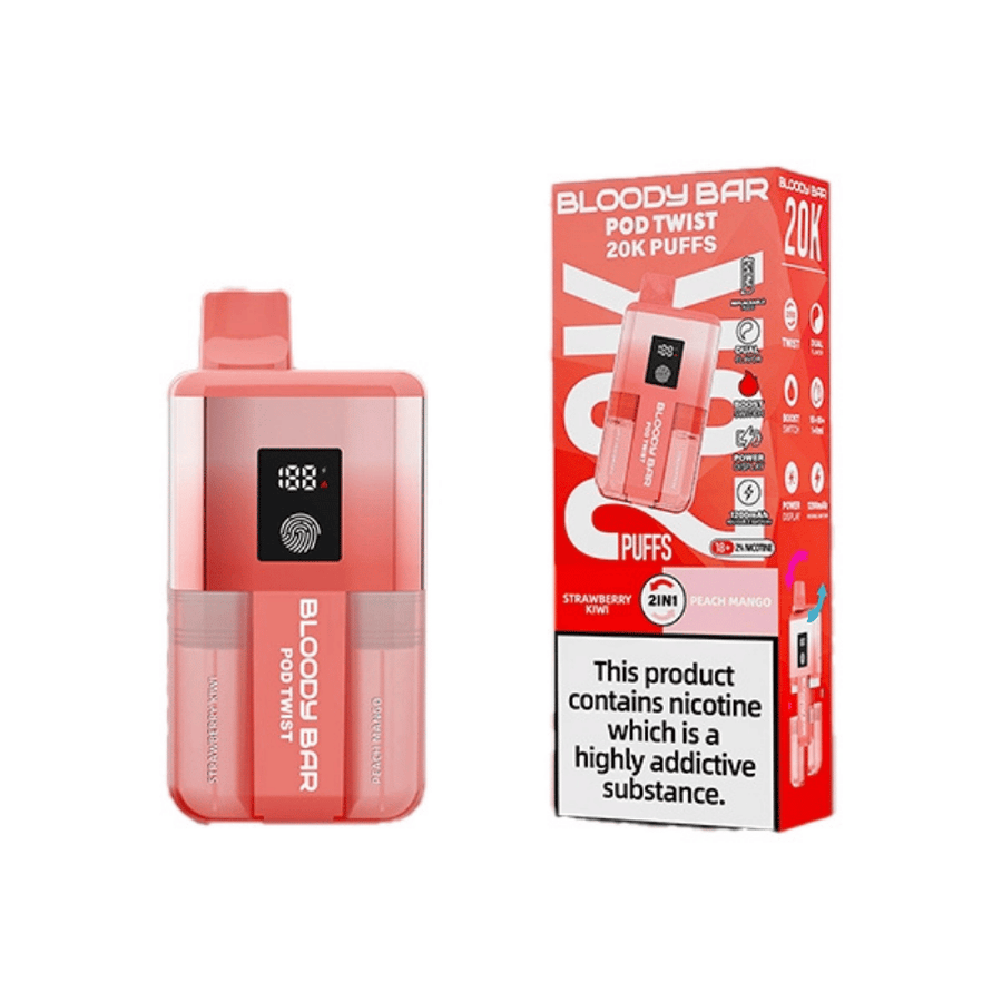 Bloody Bar 20K Pod Twist Strawberry Kiwi Peach Mango prefilled pod vape kit