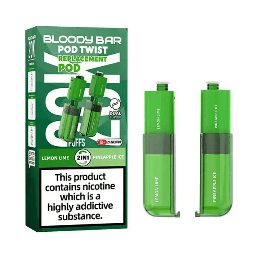 Bloody Bar 20K Pod Twist Lemon Lime Pineapple Ice prefilled pod vape kit