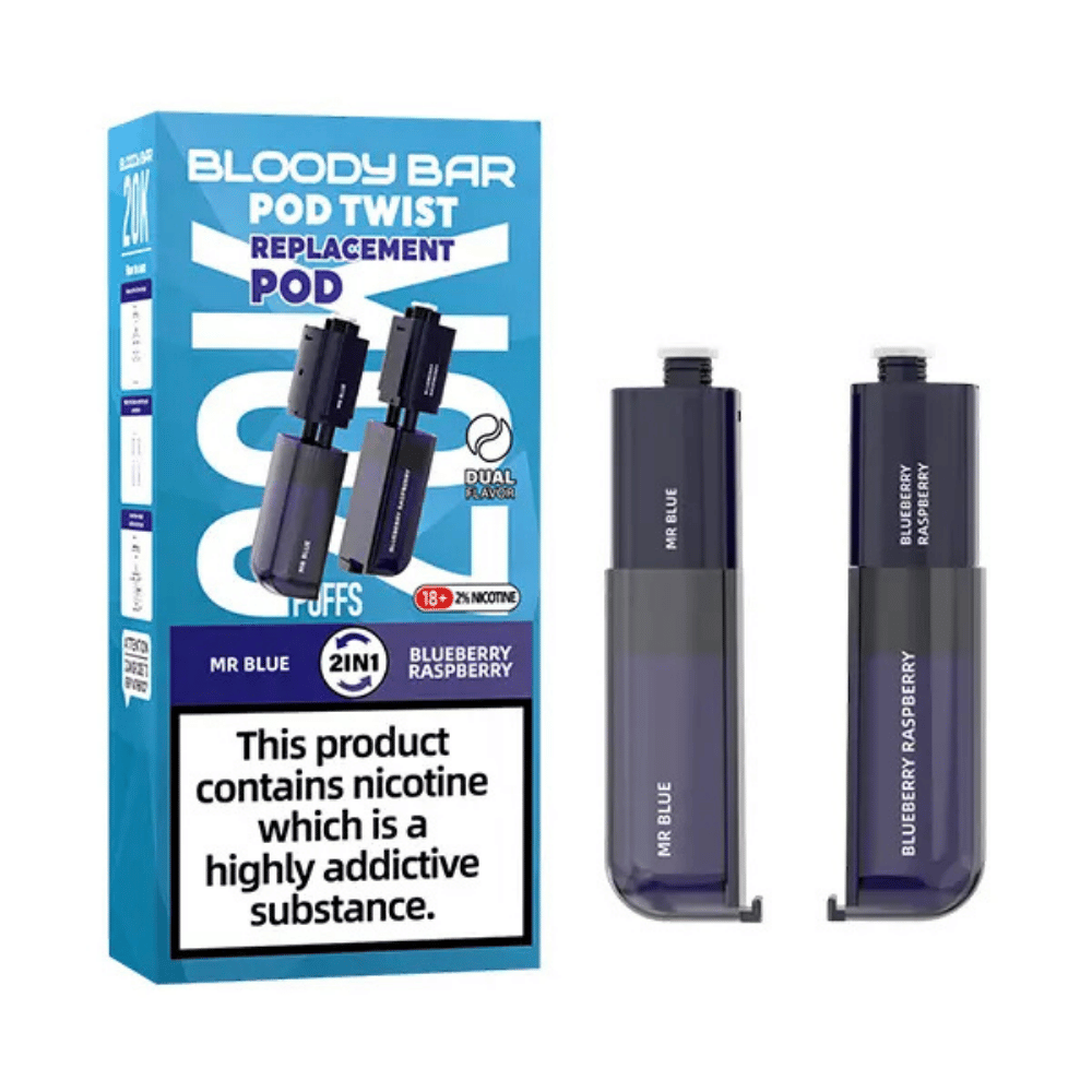 Bloody Bar 20K Pod Twist Mr Blue Blueberry Raspberry prefilled pod vape kit