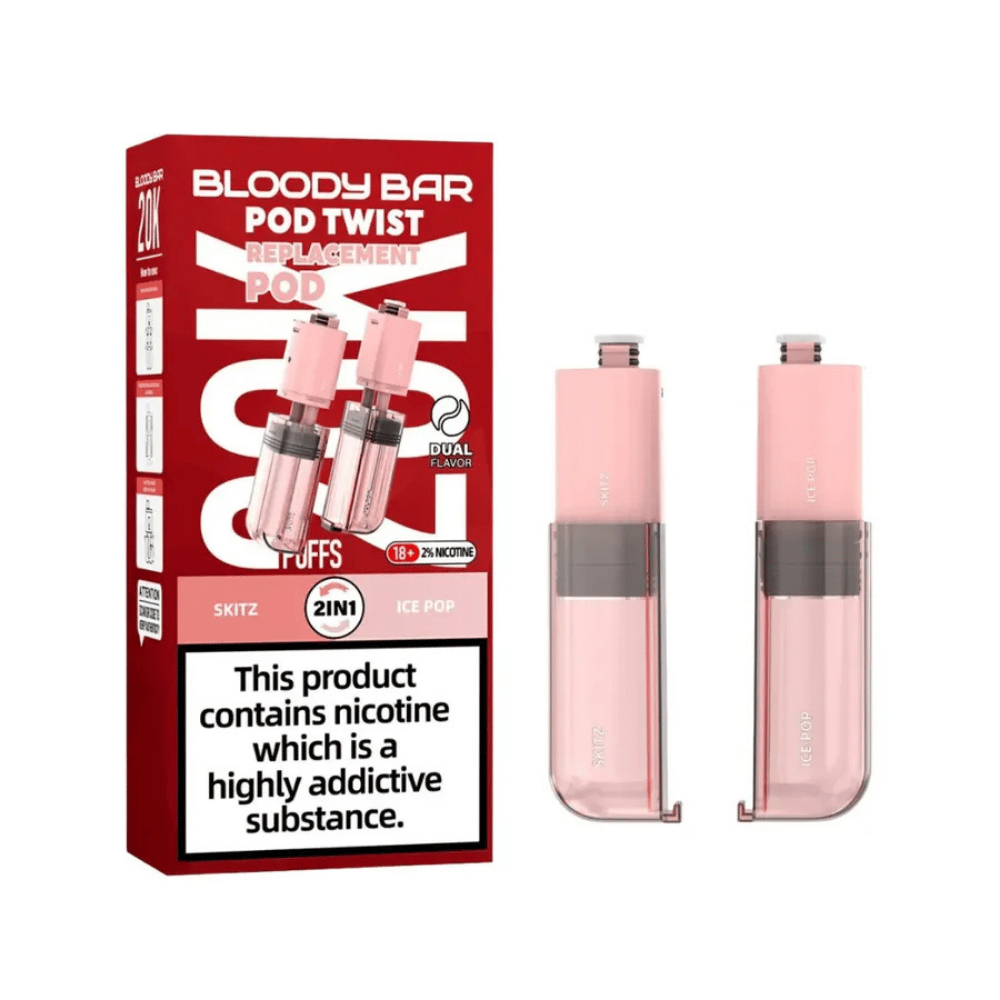 Bloody Bar 20K Pod Twist Skitz Ice Pop prefilled pod vape kit