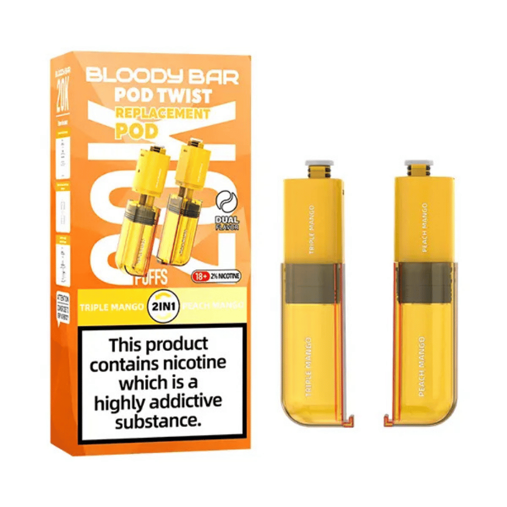 Bloody Bar 20K Pod Twist Triple Mango Peach Mango prefilled pod vape kit