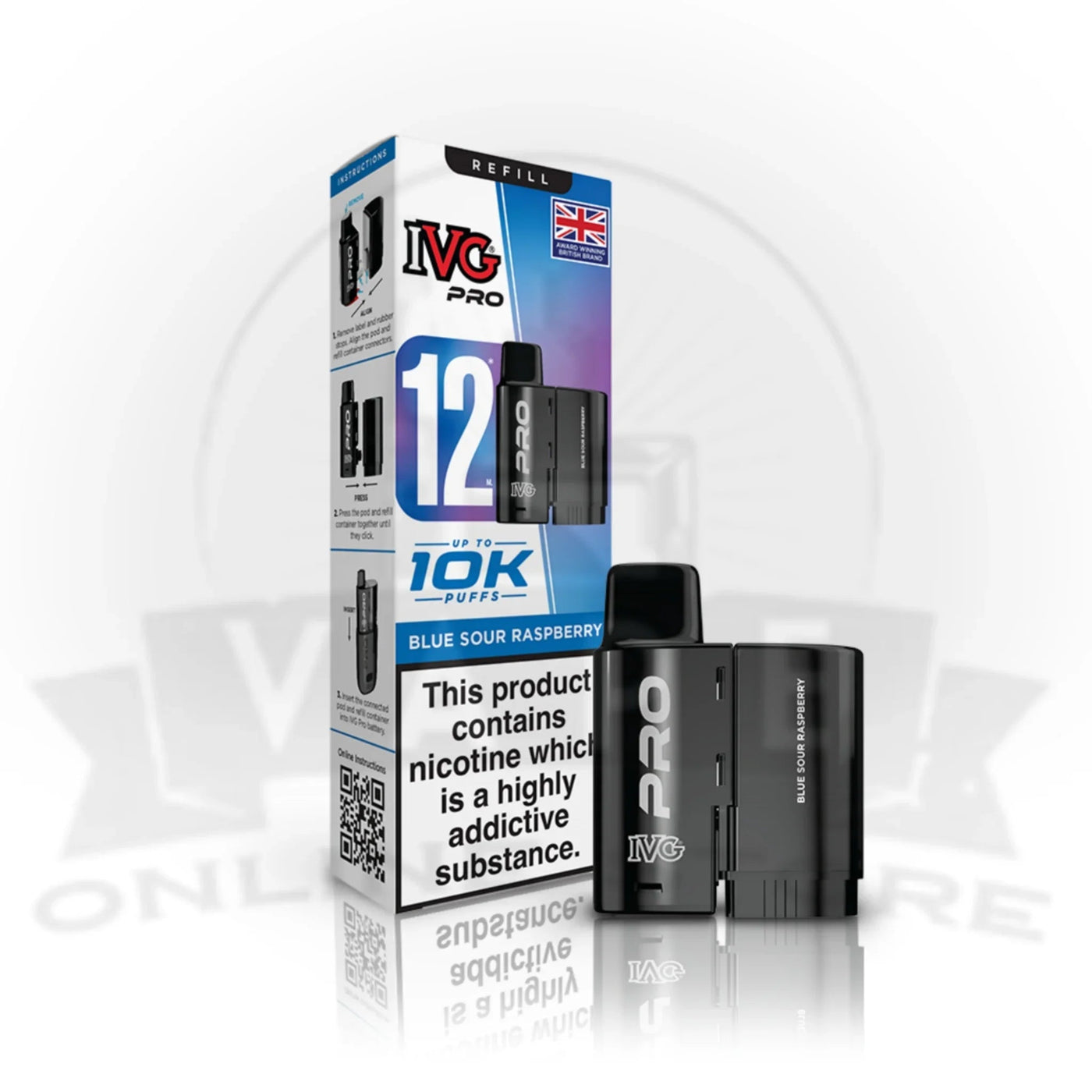 IVG Pro 12 Blue Sour Raspberry prefilled pod vape kit