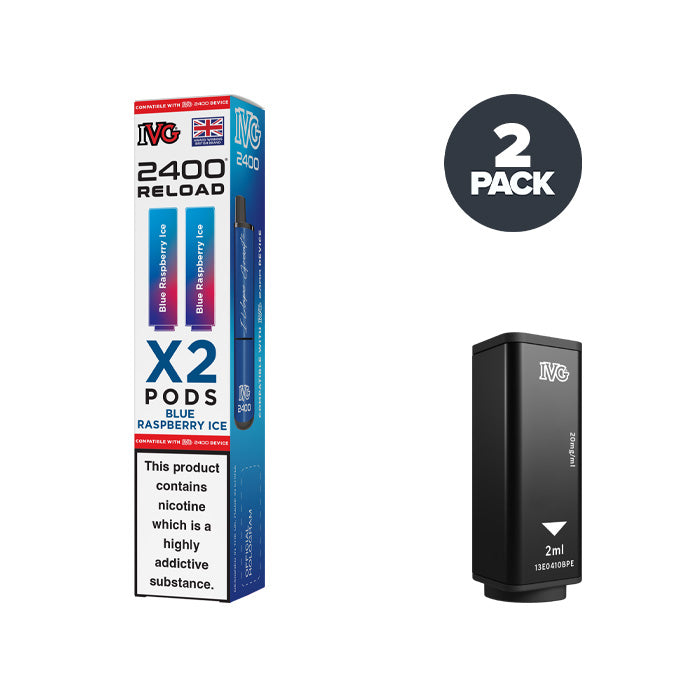 IVG 2400 Blue Raspberry Ice prefilled pod vape kit