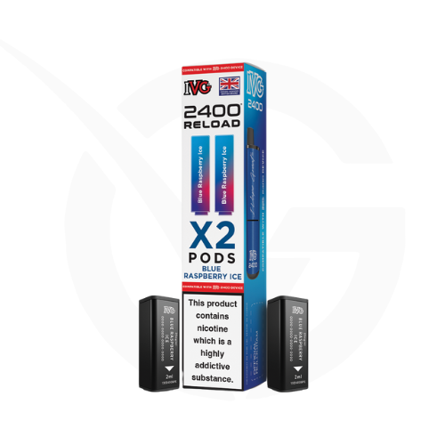 IVG 2400 Blue Raspberry Ice 2-in-1 prefilled pod vape kit