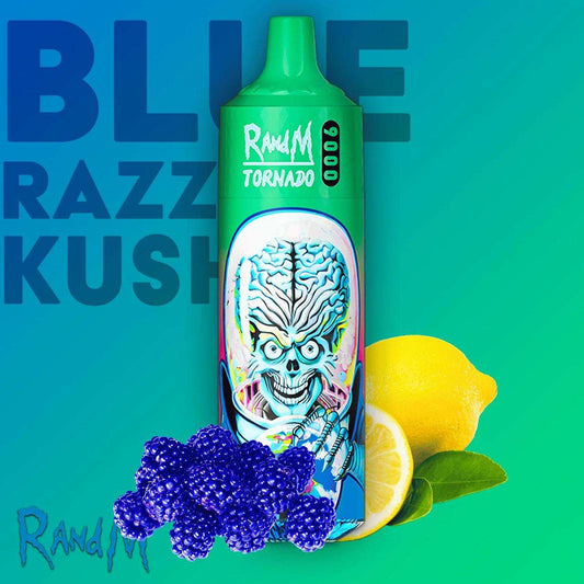 R&M Tornado Blue Razz Kush 9000 Puffs - Vape 7 Store