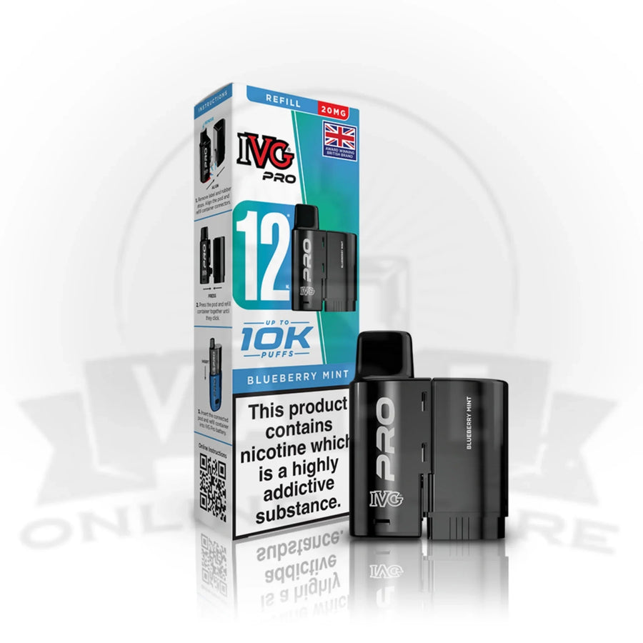 IVG Pro 12 Blueberry Mint prefilled pod vape kit