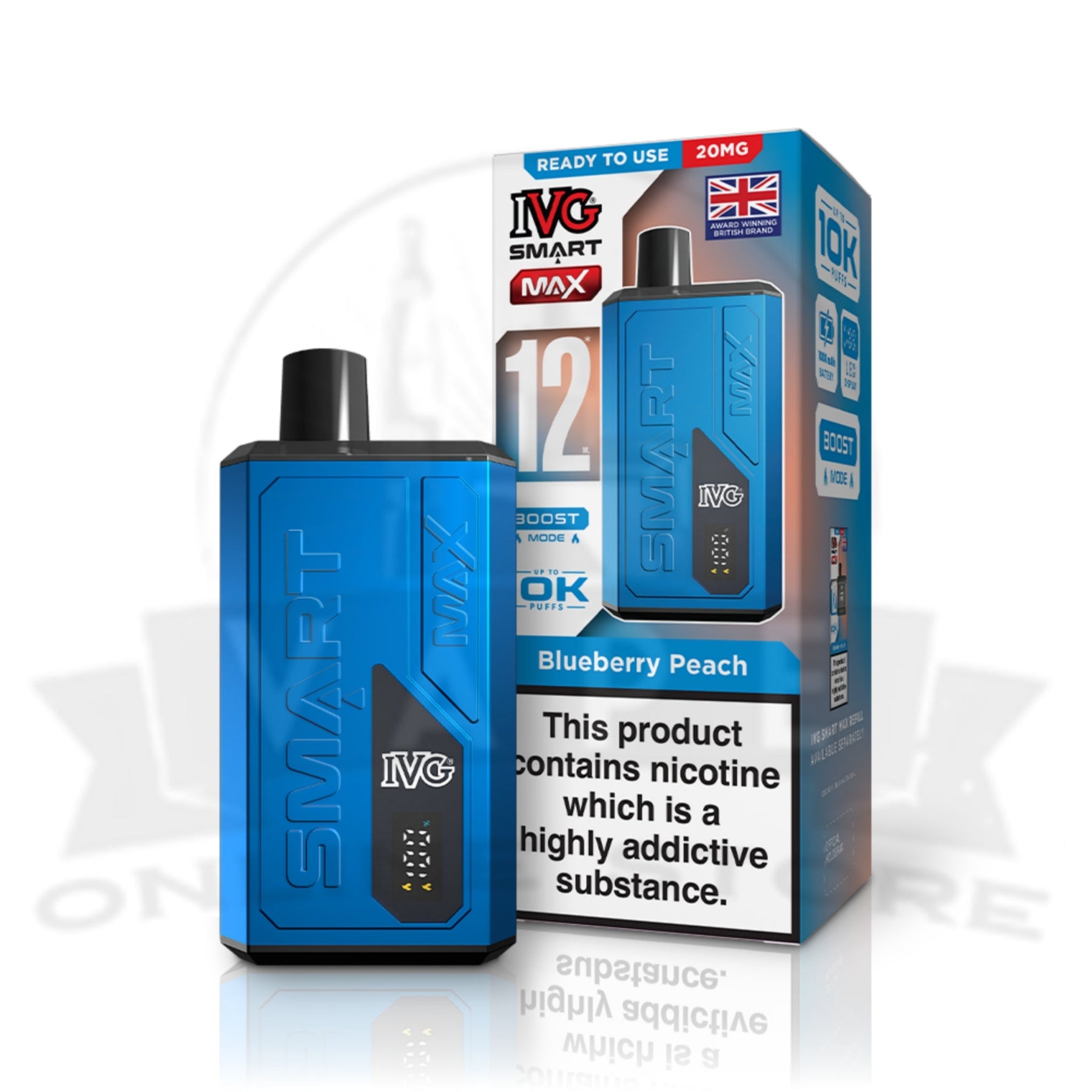 IVG Smart Max 10K Blueberry Peach prefilled pod vape kit