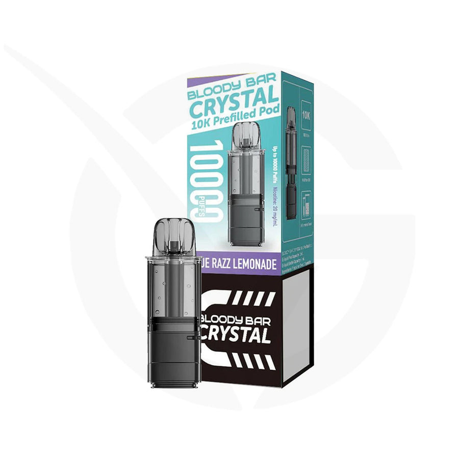 Bloody Bar Crystal 10K Blue Razz Lemonade prefilled pod vape kit