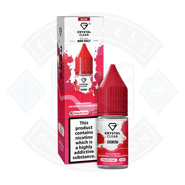 Crystal Clear Nic Salt Strawberry Watermelon Bubblegum UK