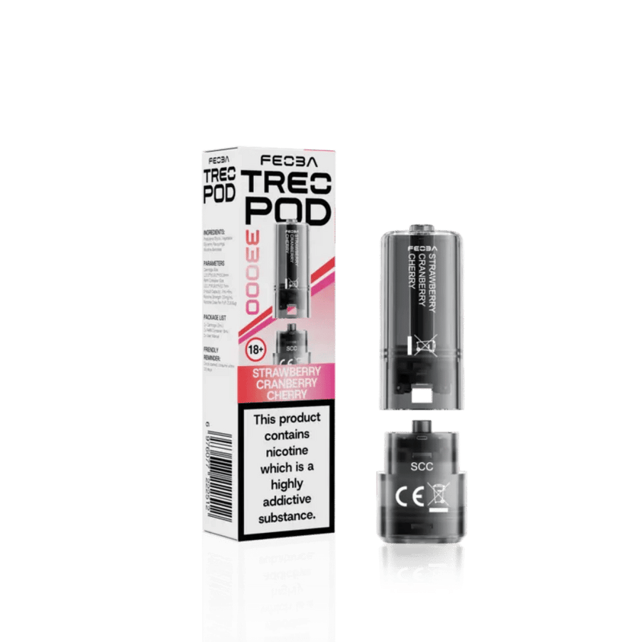 Feoba Treo 33K Strawberry Cranberry Cherry prefilled pod vape kit