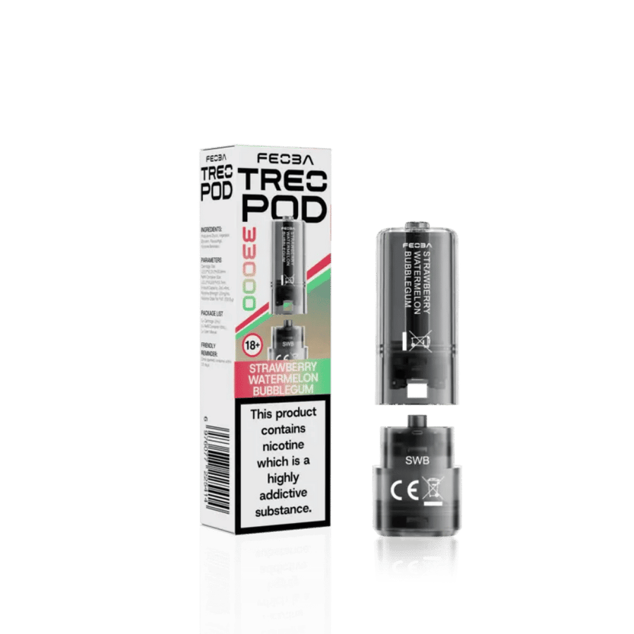 Feoba Treo 33K Strawberry Watermelon Bubblegum prefilled pod vape kit