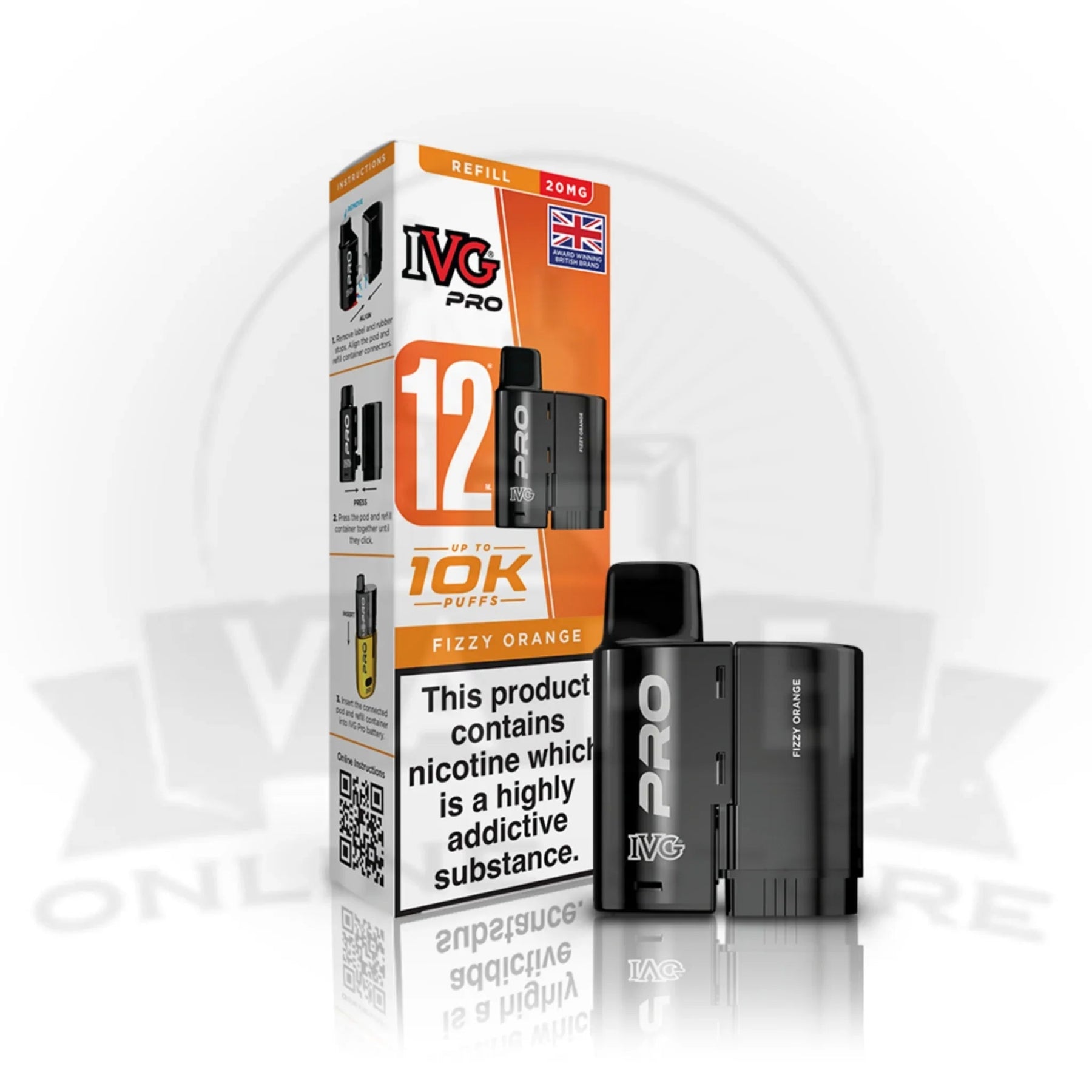 IVG Pro 12 Fizzy Orange prefilled pod vape kit
