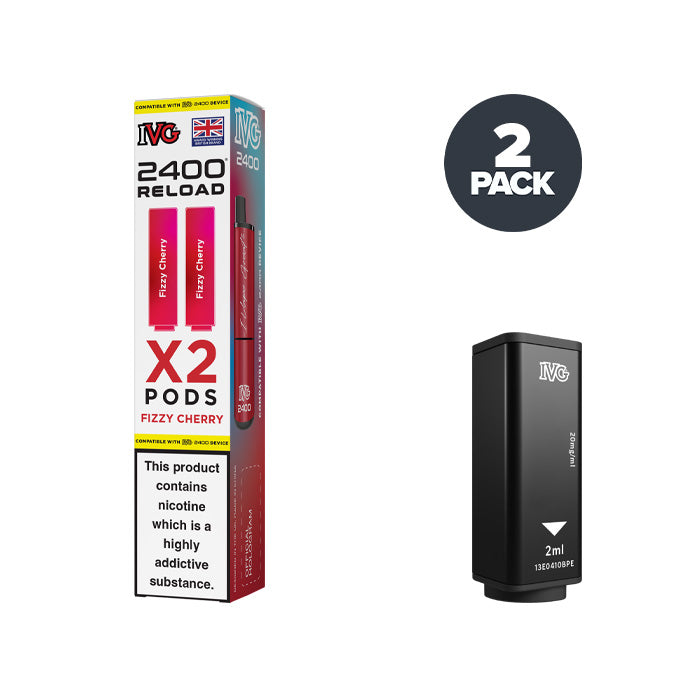 IVG 2400 Fizzy Cherry prefilled pod vape kit