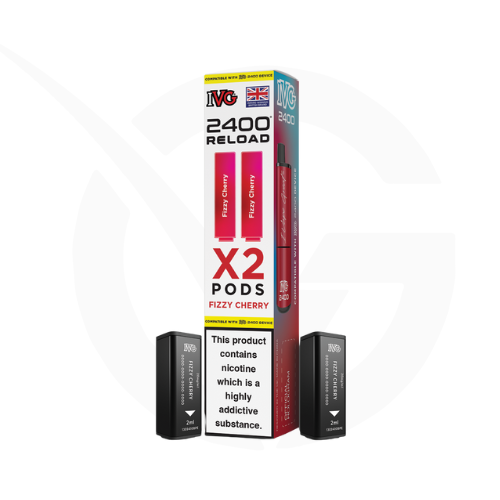 IVG 2400 Fizzy Cherry 2-in-1 prefilled pod vape kit