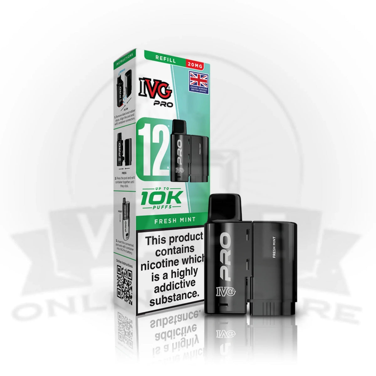 IVG Pro 12 Fresh Mint prefilled pod vape kit