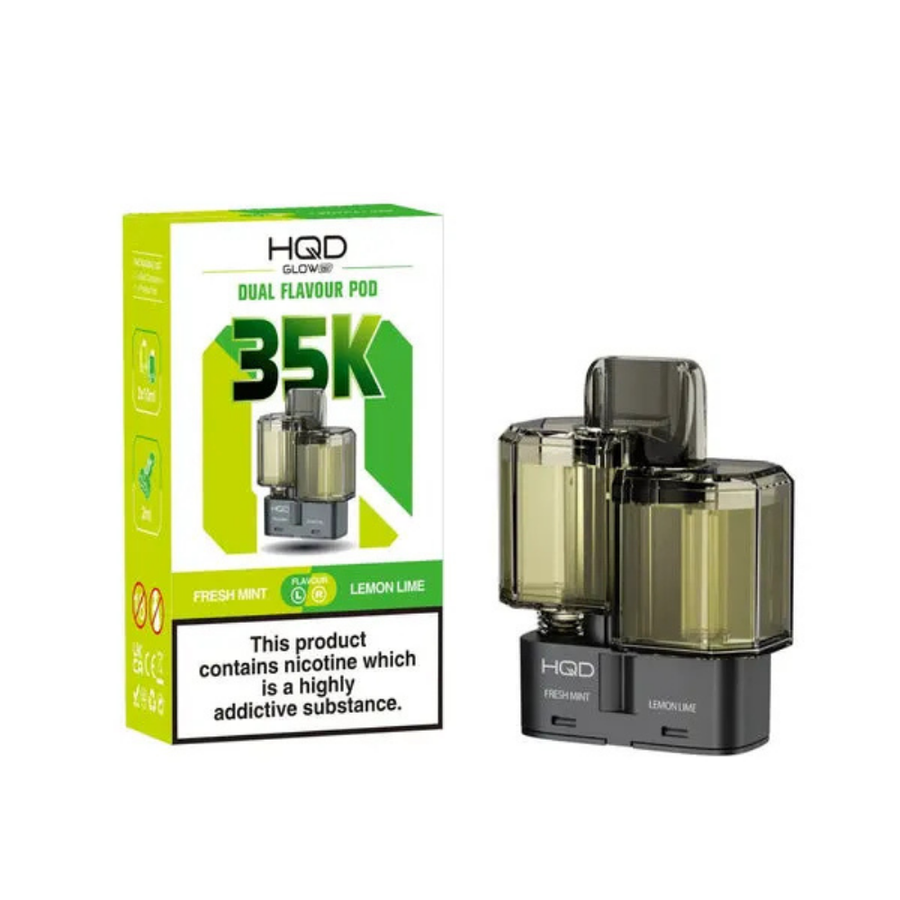 HQD Glow Air 35K Fresh Mint Lemon Lime prefilled pod vape kit