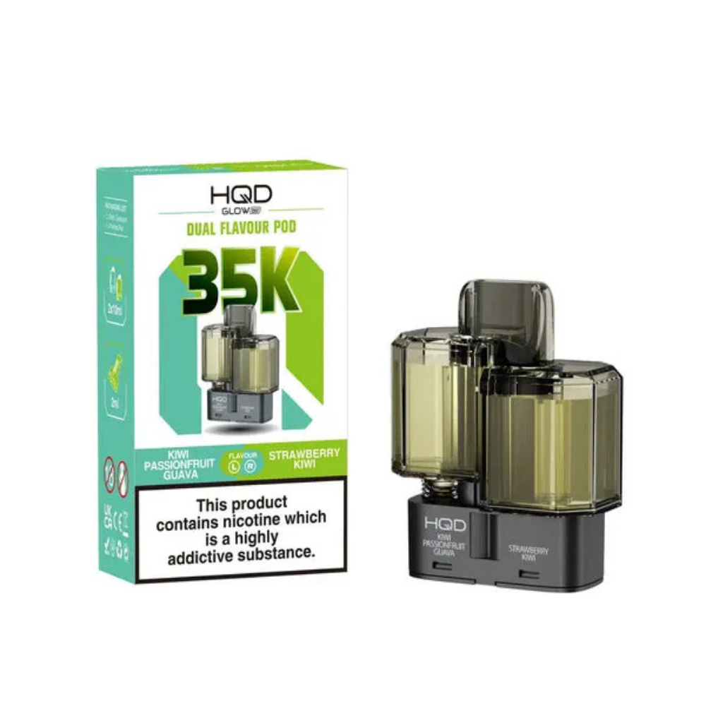 HQD Glow Air 35K Kiwi Passionfruit Guava Strawberry Kiwi prefilled pod vape kit
