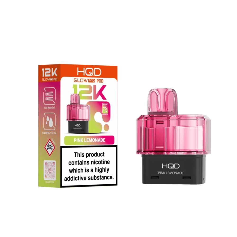 HQD Glow Pro 12K Pink Lemonade prefilled pod vape kit